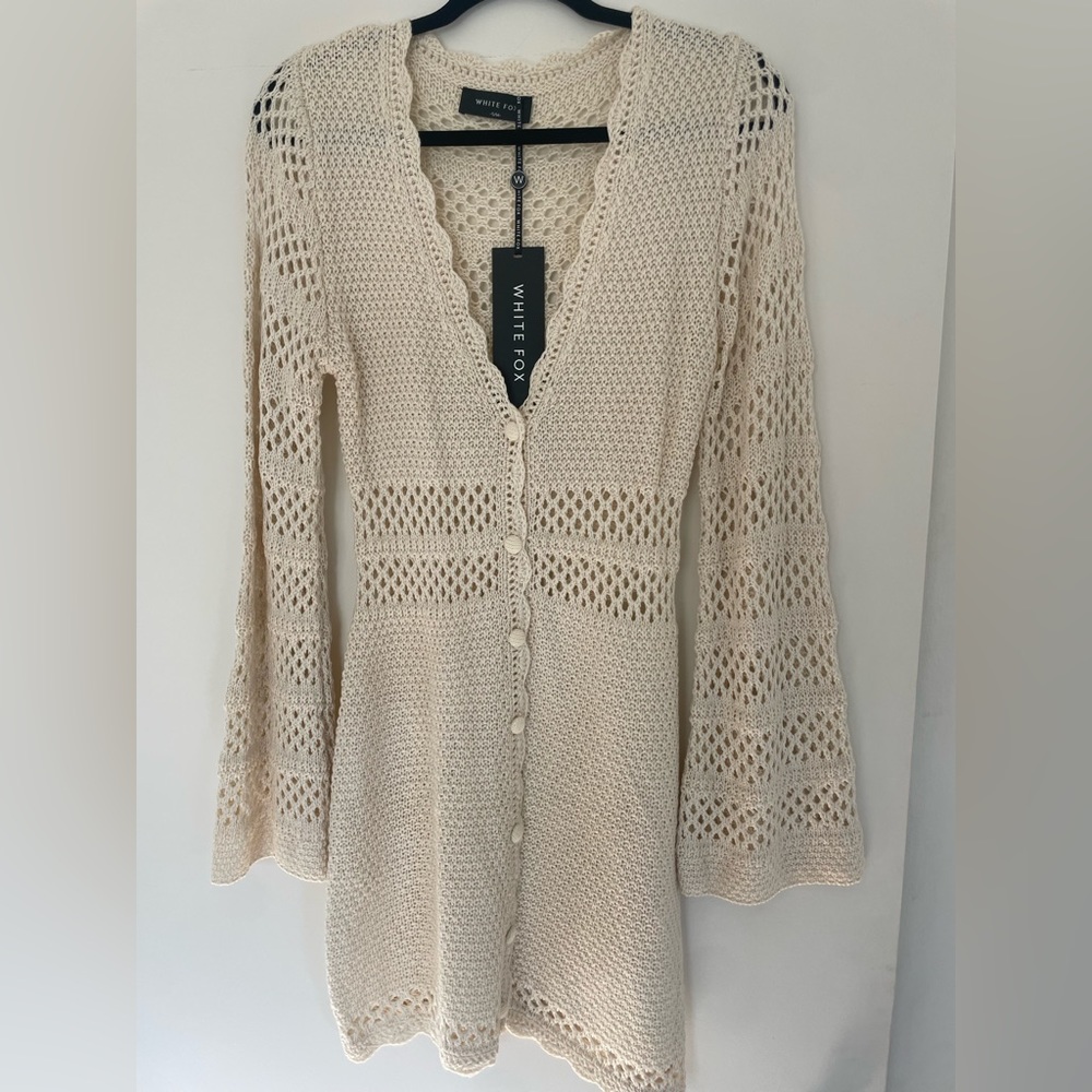 White Fox crochet dress